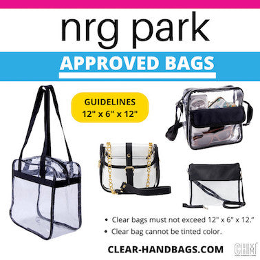 Deluxe Clear 12 x 12 x 6 Cross-Body Stadium Tote Bag with Zipper Closure  and Interior Pocket (CH-1212A) - Black Trim