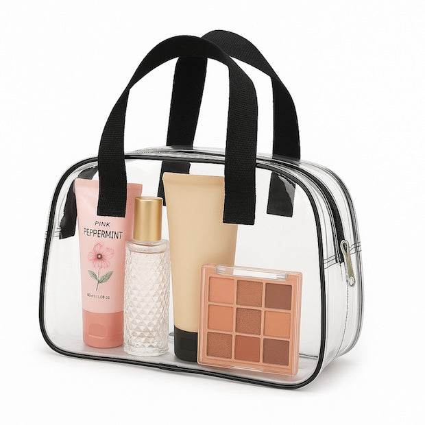 clear toiletry bags for travel Clear Purse Stadium Approved, Clear Makeup Bag with Handle