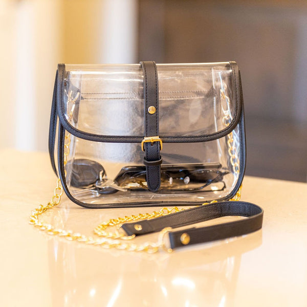 Clear Crossbody Purse Stadium Approved Women Saddle Shoulder Bag Medium (CH-J062 MED)