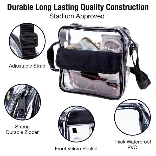 clear stadium purse black