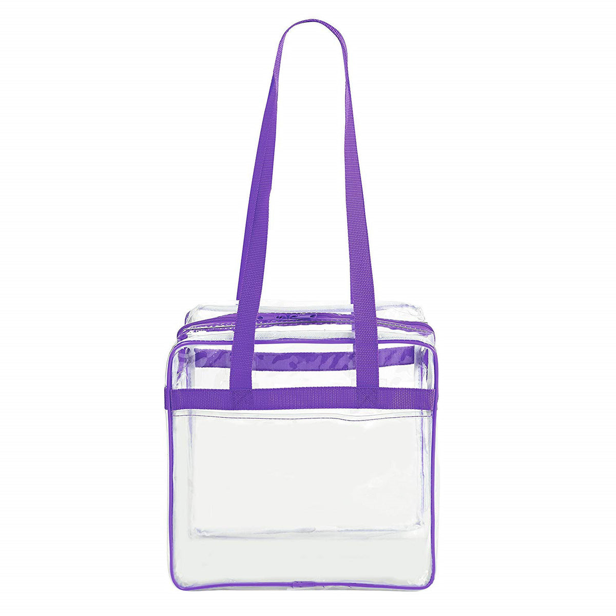12 x 6 x 12 Medium Bridal Party Clear Vinyl Tote Bags with Pink Trim - 6  Pc.