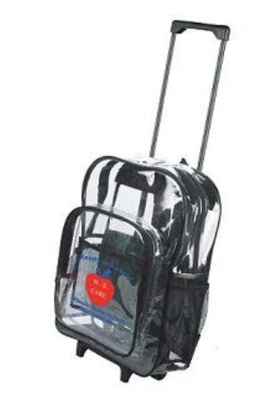 clear wheeled backpack