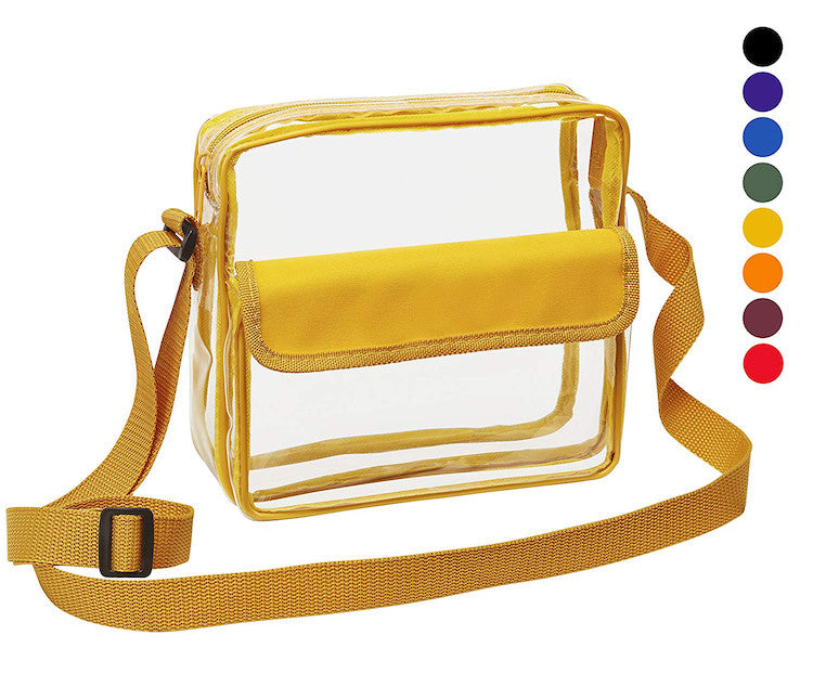 Gold Clear Bag Square Handbag with Round Handle