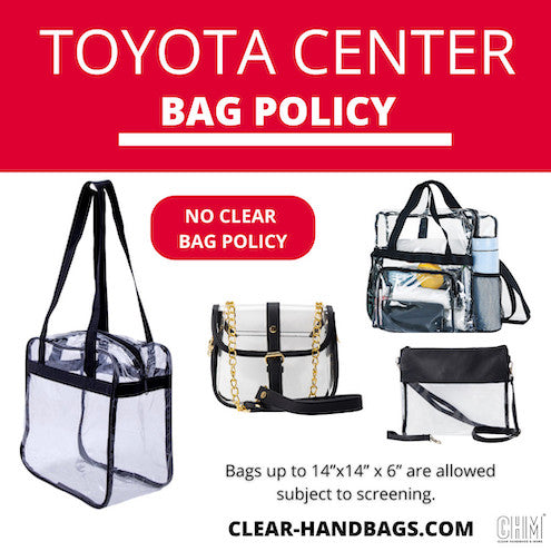 toyota center bag policy