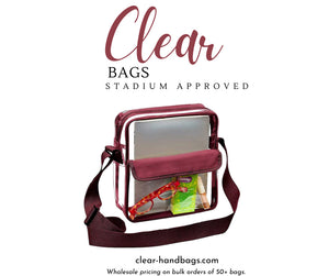 clear stadium bags wholesale burgundy