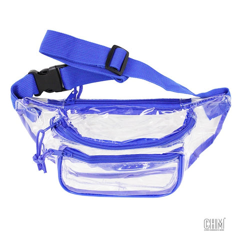 clear fanny pack blue