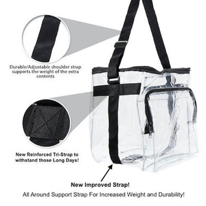 Durable Clear Plastic Tote Bags with Handles, Travel & Gym Tote