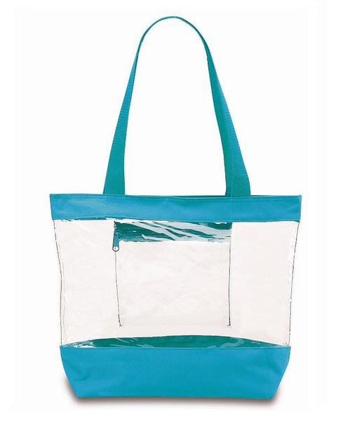 Clear Zipper Tote Bag Turquoise –