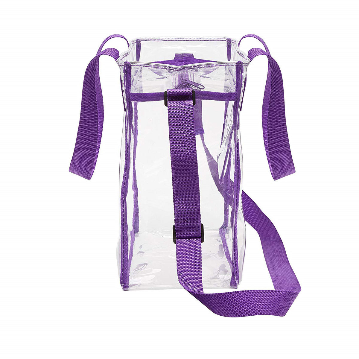 Deluxe Clear 12 x 12 x 6 CrossBody Stadium Tote Bag with Zipper