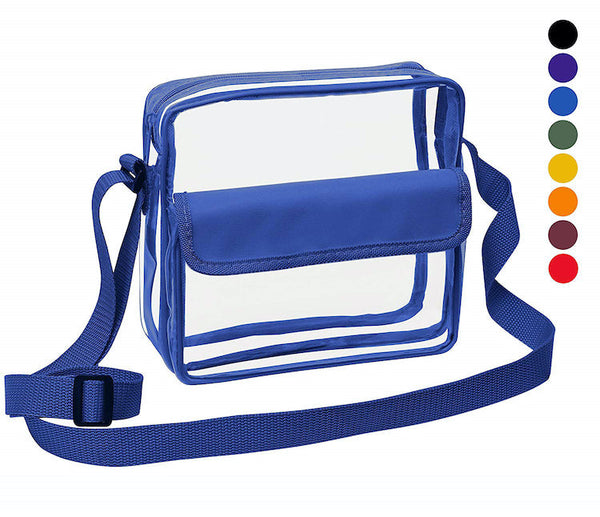 blue clear stadium bag for football games
