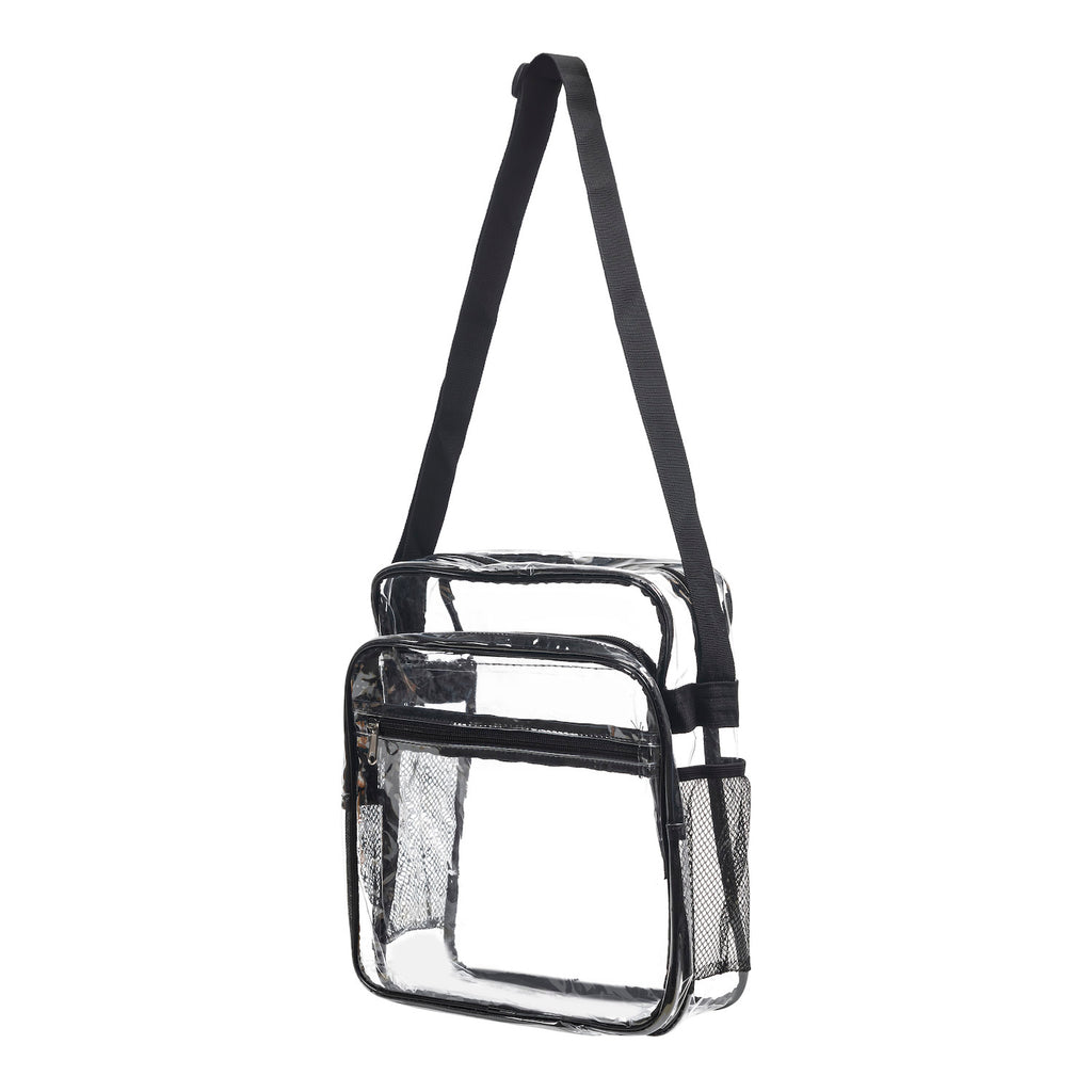 50 Wholesale Clear Tote BaG- Clear/black - at 