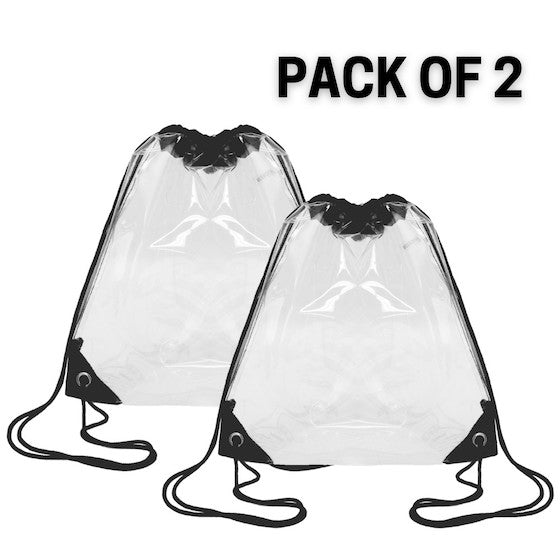 2 Bundle(s) Bag with Black Drawstring, Clear