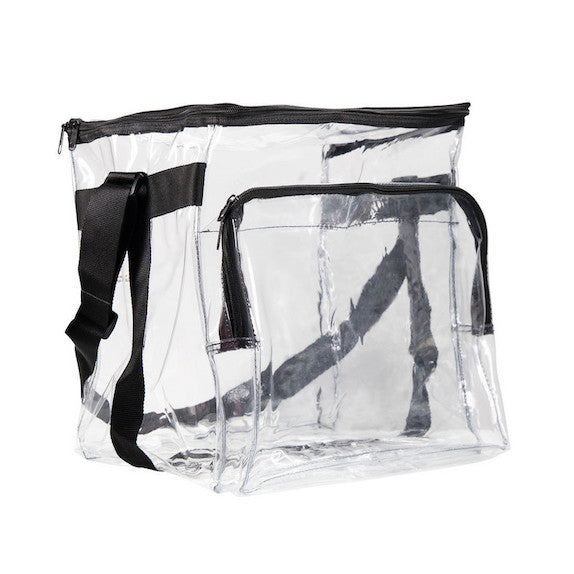 Lunch Bag Large Clear Work See Through Plastic Box Adjustable Strap Led BPA  Free