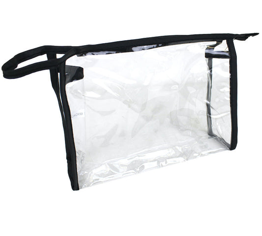 cheap clear travel toiletry bag factories BAGSMART with Handle 2-Pack TSA Approved, Black A zippered mesh side pocket provides extra space for smaller essentials Clear Toiletry Bag in Jet