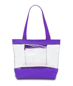 clear tote bags in bulk purple