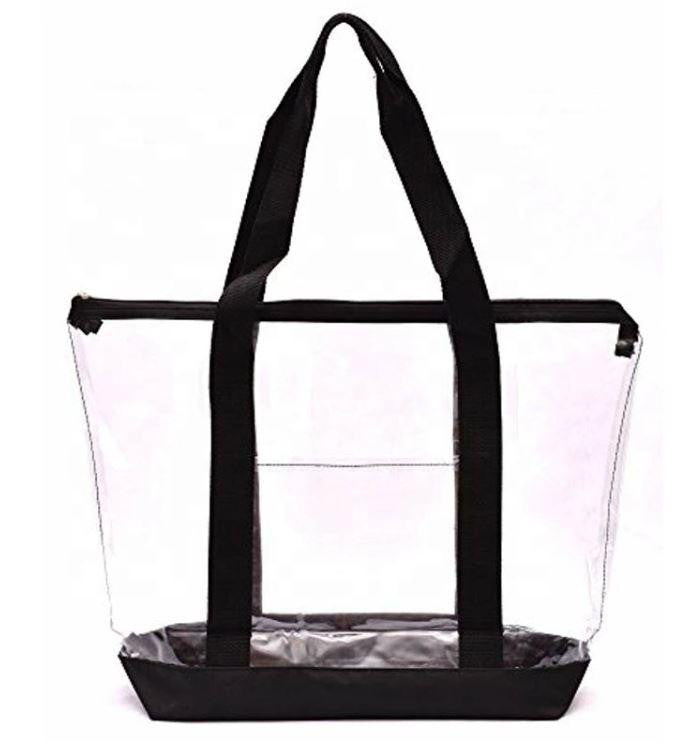 Casual Clear Tote Bag Simple Large Capacity Zipper Handbag