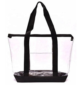 Large Clear Tote Bag with Zipper Closure