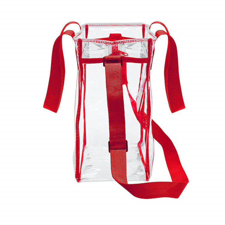 Deluxe Clear 12 x 12 x 6 Cross-Body Stadium Tote Bag with Zipper