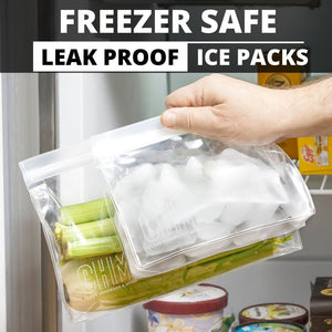 Large Reusable Food Storage Bags Freezer & Dishwasher BPA Free Resealable Plastic Bags For Kitchen Organization or Use As Leakproof Clear Lunch Box Ice Pack