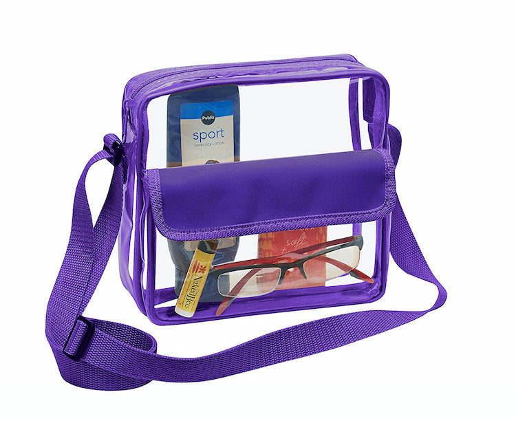 purple transparent stadium purse