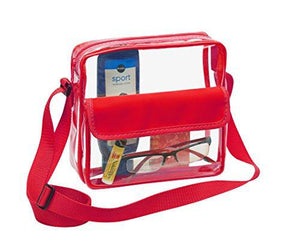 red clear purse