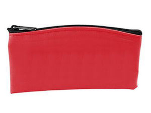 red pouch with zipper