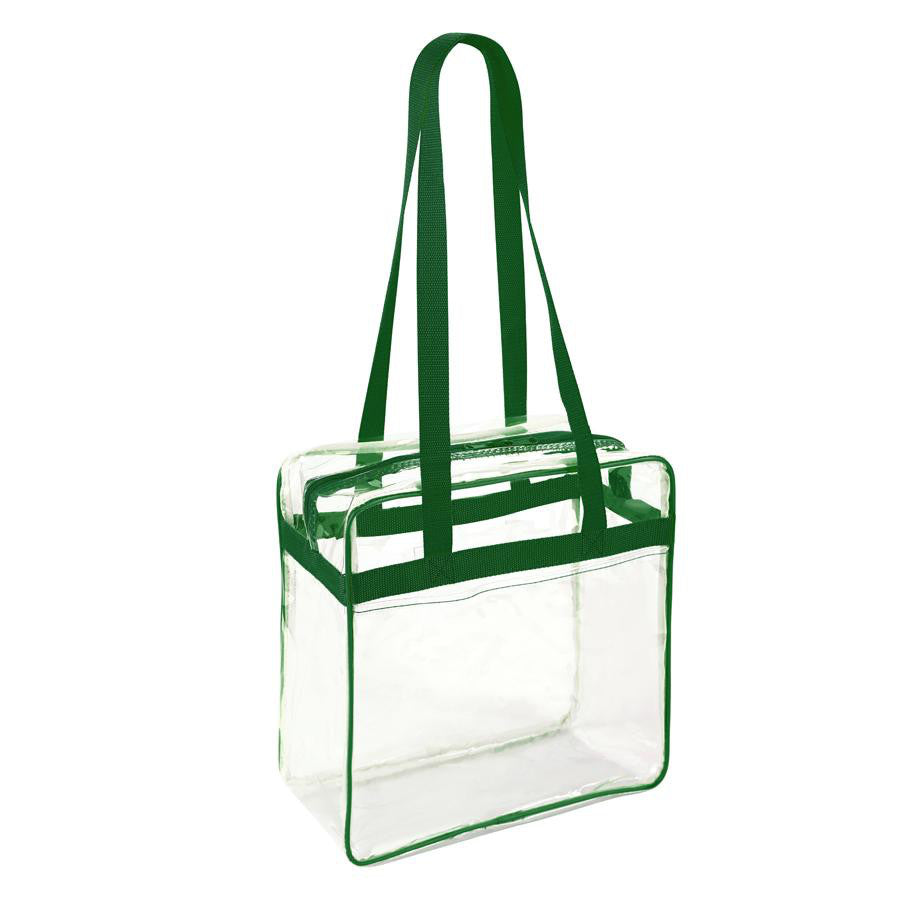 Stadium Approved Tote Bag With Green Trim – Clear-Handbags.com