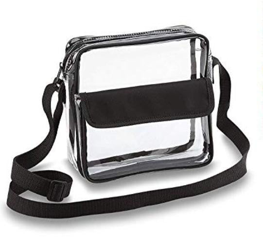 MB Greene Clear Stadium Approved Hinged Cross Body Bag