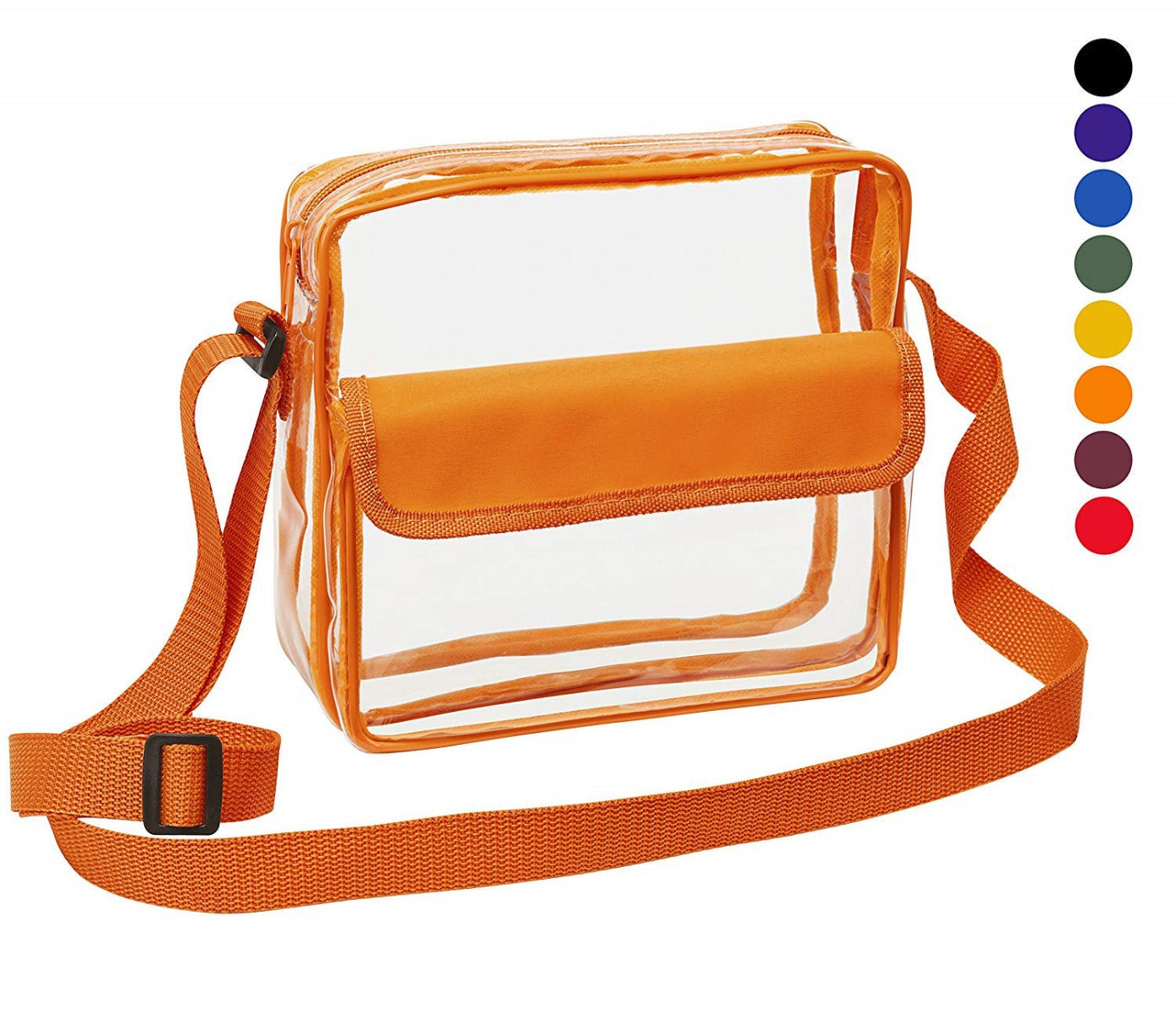 Orange Game Day Clear Crossbody Bag