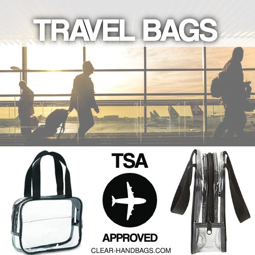 Clear Carry Bag with Handles - Black Clear Carry Bag with Handles - Black