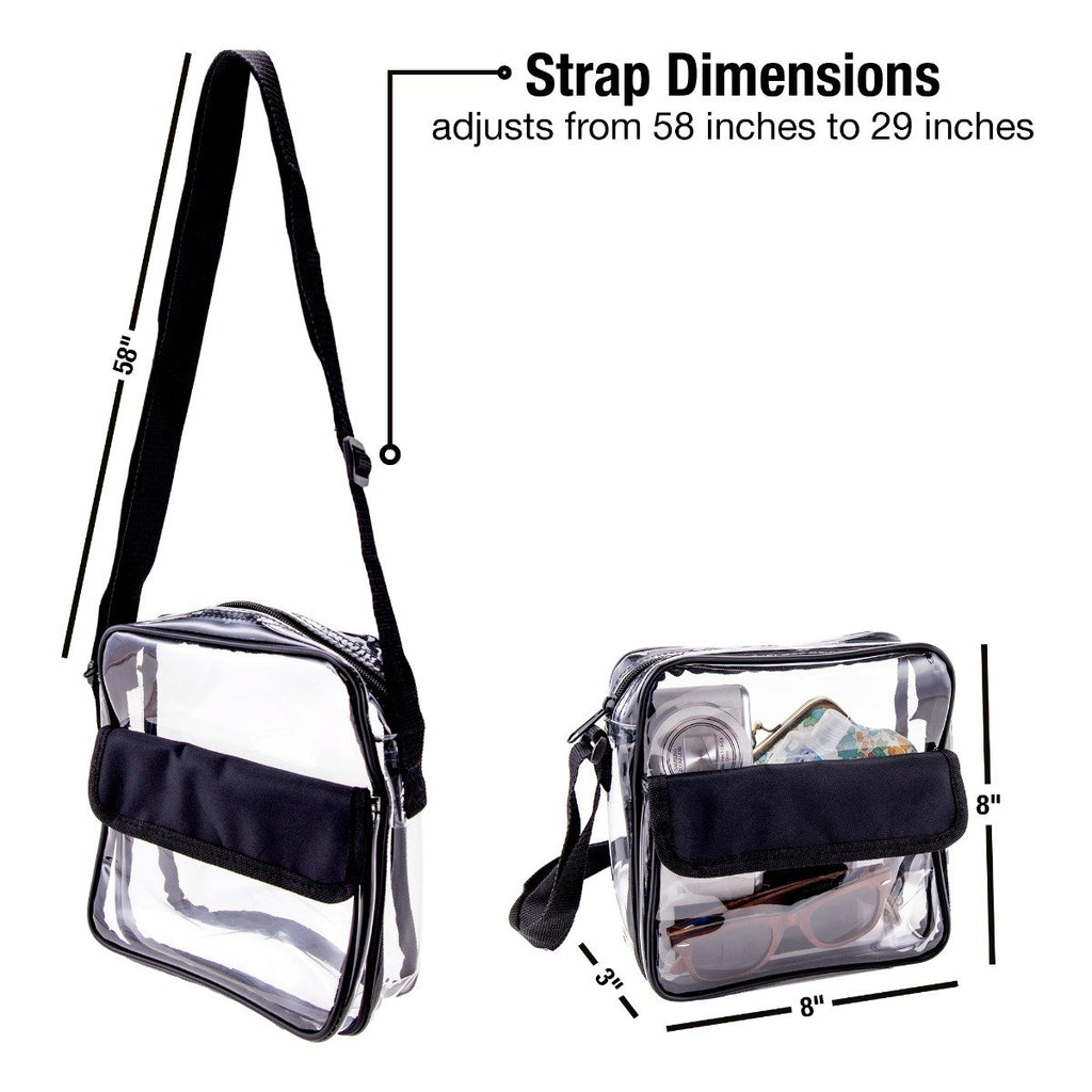 Stadium Approved Clear Cross-Body Messenger Shoulder Bag – Clear ...